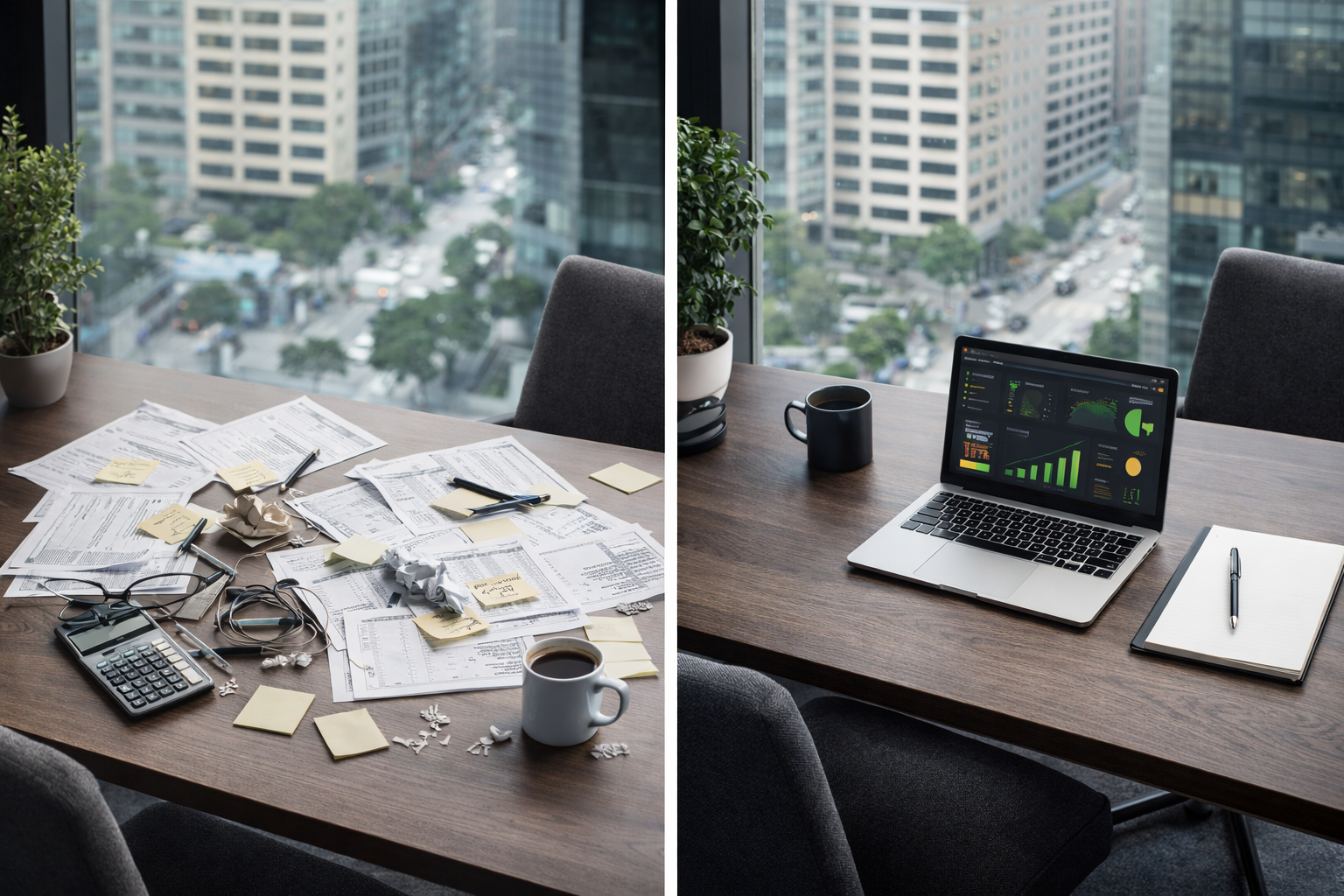 Before and after transformation